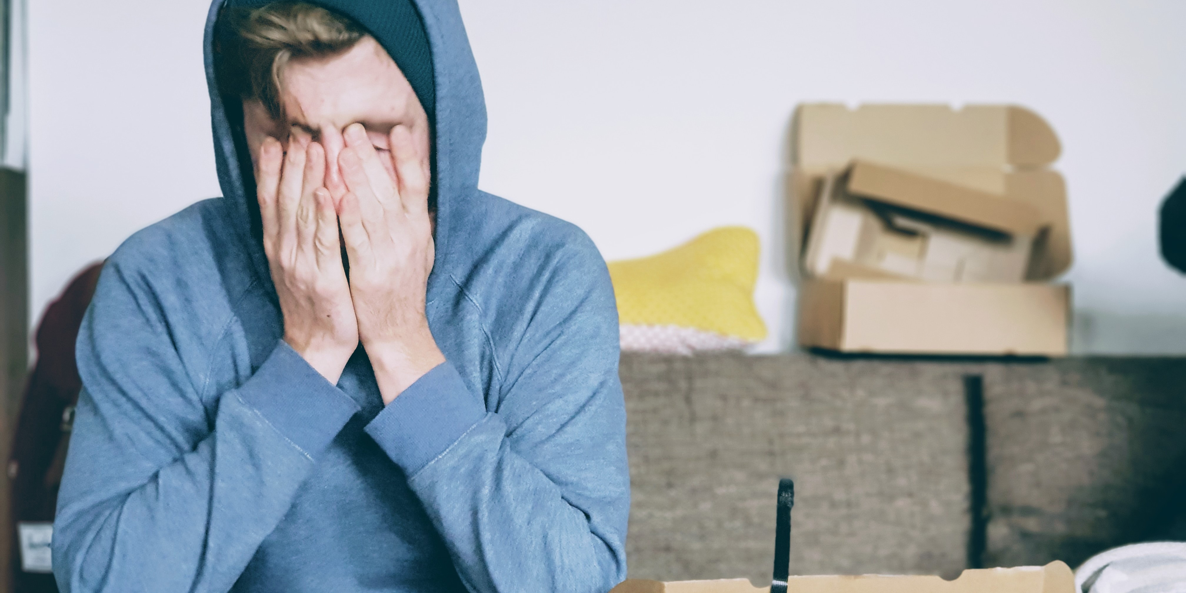 Image by christian erfurt of man holding face stressed